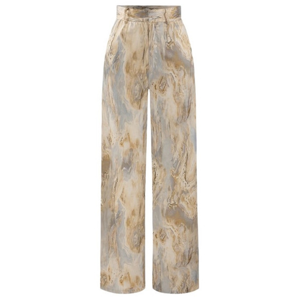 Micas Women's 2XL Marble Print High Waisted Full-Length Straight Leg Pants - Picture 3 of 9